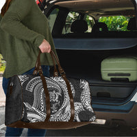 Hawaiian Turtle and Shark Travel Bag Kakau Tribal with Polynesian Pattern Black Color