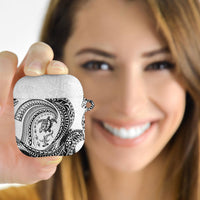 Hawaiian Turtle and Shark AirPods Case Kakau Tribal with Polynesian Pattern White Color