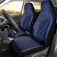 Hawaiian Turtle and Shark Car Seat Cover Kakau Tribal with Polynesian Pattern Blue Color