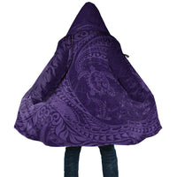 Hawaiian Turtle and Shark Cloak Kakau Tribal with Polynesian Pattern Purple Color