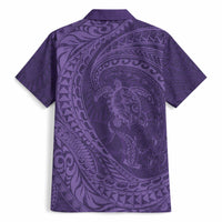 Hawaiian Turtle and Shark Hawaiian Shirt Kakau Tribal with Polynesian Pattern Purple Color LT03 - Polynesian Pride