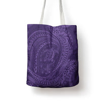 Hawaiian Turtle and Shark Tote Bag Kakau Tribal with Polynesian Pattern Purple Color
