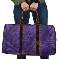 Hawaiian Turtle and Shark Travel Bag Kakau Tribal with Polynesian Pattern Purple Color