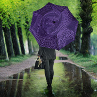 Hawaiian Turtle and Shark Umbrella Kakau Tribal with Polynesian Pattern Purple Color