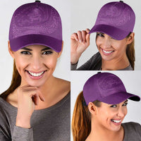 Hawaiian Turtle and Shark Classic Cap Kakau Tribal with Polynesian Pattern Pink Color