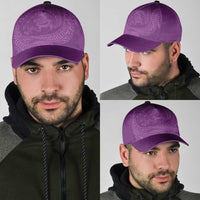Hawaiian Turtle and Shark Classic Cap Kakau Tribal with Polynesian Pattern Pink Color