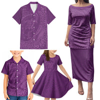 Hawaiian Turtle and Shark Family Matching Puletasi and Hawaiian Shirt Kakau Tribal with Polynesian Pattern Pink Color LT03 - Polynesian Pride