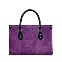 Hawaiian Turtle and Shark Leather Bag Kakau Tribal with Polynesian Pattern Pink Color