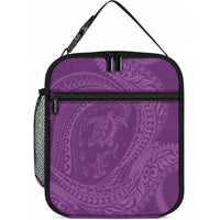 Hawaiian Turtle and Shark Lunch Bag Kakau Tribal with Polynesian Pattern Pink Color