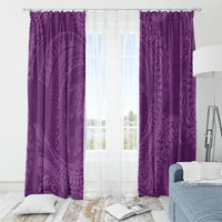 Hawaiian Turtle and Shark Window Curtain Kakau Tribal with Polynesian Pattern Pink Color