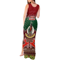 Vanuatu Christmas Tank Maxi Dress Pig Tusk Beautiful Merry Xmas Snowflake LT03 - Polynesian Pride