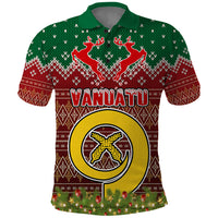 Personalised Vanuatu Christmas Polo Shirt Pig Tusk Beautiful Merry Xmas Snowflake LT03 Red - Polynesian Pride