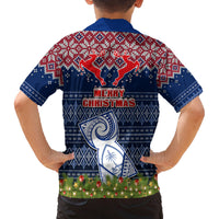 Guam Christmas Kid Hawaiian Shirt Chamorro Guam Tattoos Beautiful Merry Xmas Snowflake LT03 - Polynesian Pride