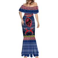 Personalised Guam Christmas Mermaid Dress Chamorro Guam Tattoos Beautiful Merry Xmas Snowflake LT03 - Polynesian Pride