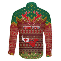 Personalised Tonga Christmas Family Matching Tank Maxi Dress and Hawaiian Shirt Coat of Arms and Map Beautiful Merry Xmas Snowflake LT03 - Polynesian Pride