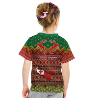 Personalised Tonga Christmas Kid T Shirt Coat of Arms and Map Beautiful Merry Xmas Snowflake LT03 - Polynesian Pride