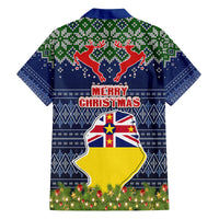Niue Christmas Family Matching Long Sleeve Bodycon Dress and Hawaiian Shirt Coat of Arms and Map Beautiful Merry Xmas Snowflake LT03 - Polynesian Pride
