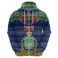 Personalised Niue Christmas Hoodie Coat of Arms and Map Beautiful Merry Xmas Snowflake LT03 - Polynesian Pride