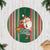 Kiribati Christmas Tree Skirt Santa With Gift Bag Behind Ribbons Seamless Green Maori LT03 Green - Polynesian Pride
