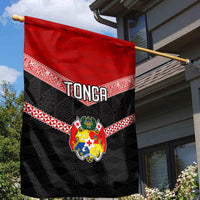 Tonga Garden Flag Tonga Coat of Arms with Seamless Tapa Ngatu Pattern LT03 - Polynesian Pride