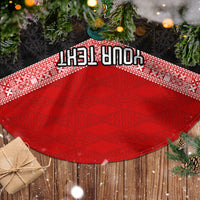 Personalised Tonga Tree Skirt Tonga Coat of Arms with Seamless Tapa Ngatu Pattern LT03 - Polynesian Pride