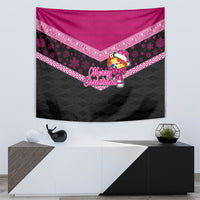 Tonga Christmas Tapestry Tongan Coat of Arms Santa With Ngatu Pattern Christmas Pink Style LT03 - Polynesian Pride