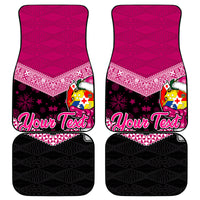 Personalised Tonga Christmas Car Mats Tongan Coat of Arms Santa With Ngatu Pattern Christmas Pink Style LT03 Pink - Polynesian Pride