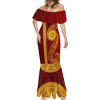 Tonga Ha'apai High School Mermaid Dress Ngatu and Maori Ethnic Tribal Pattern LT03 - Polynesian Pride