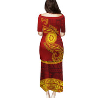 Tonga Ha'apai High School Puletasi Ngatu and Maori Ethnic Tribal Pattern LT03 - Polynesian Pride