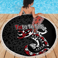 Aotearoa Toitu Te Tiriti Beach Blanket Maori Taniwha Haka - Honour the Treaty LT03
