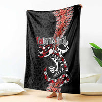 Aotearoa Toitu Te Tiriti Blanket Maori Taniwha Haka - Honour the Treaty LT03