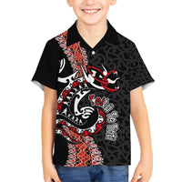 Aotearoa Toitu Te Tiriti Kid Hawaiian Shirt Maori Taniwha Haka - Honour the Treaty LT03