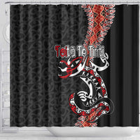 Aotearoa Toitu Te Tiriti Shower Curtain Maori Taniwha Haka - Honour the Treaty LT03