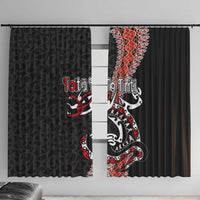 Aotearoa Toitu Te Tiriti Window Curtain Maori Taniwha Haka - Honour the Treaty LT03