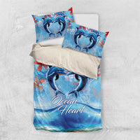 Hawaiian Dolphin Love Couple - Ocean Heart Bedding Set