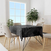 Hawaiian Tropical Plants and Tribal Whales Tablecloth Polynesian Art Tattoo Grayscale LT03 - Polynesian Pride