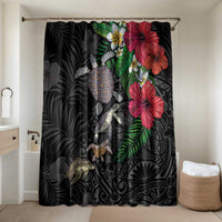 Hawaiian Tropical Plants and Turtles Bathroom Set Polynesian Art Motifs