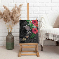 Hawaiian Tropical Plants and Turtles Canvas Wall Art Polynesian Art Motifs