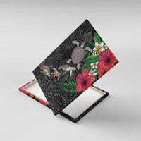 Hawaiian Tropical Plants and Turtles Canvas Wall Art Polynesian Art Motifs