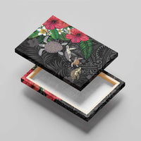 Hawaiian Tropical Plants and Turtles Canvas Wall Art Polynesian Art Motifs
