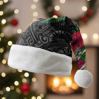 Hawaiian Tropical Plants and Turtles Christmas Santa Hat Polynesian Art Motifs