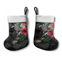 Hawaiian Tropical Plants and Turtles Christmas Stocking Polynesian Art Motifs