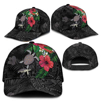 Hawaiian Tropical Plants and Turtles Classic Cap Polynesian Art Motifs