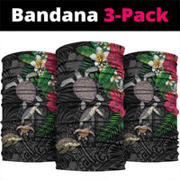 Hawaiian Tropical Plants and Turtles Neck Gaiter Polynesian Art Motifs