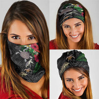 Hawaiian Tropical Plants and Turtles Neck Gaiter Polynesian Art Motifs