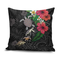 Hawaiian Tropical Plants and Turtles Pillow Cover Polynesian Art Motifs