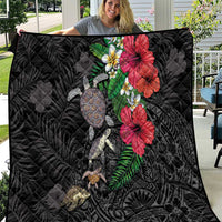 Hawaiian Tropical Plants and Turtles Quilt Polynesian Art Motifs