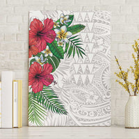 Hawaiian Tropical Plants Canvas Wall Art Kakau Tattoo and Polynesian Pattern Half White Color LT03 Without Frame White - Polynesian Pride