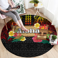 Hawaiian Elements and Polynesian Tattoo Round Carpet LT03 - Polynesian Pride