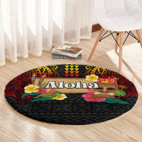 Hawaiian Elements and Polynesian Tattoo Round Carpet LT03 - Polynesian Pride